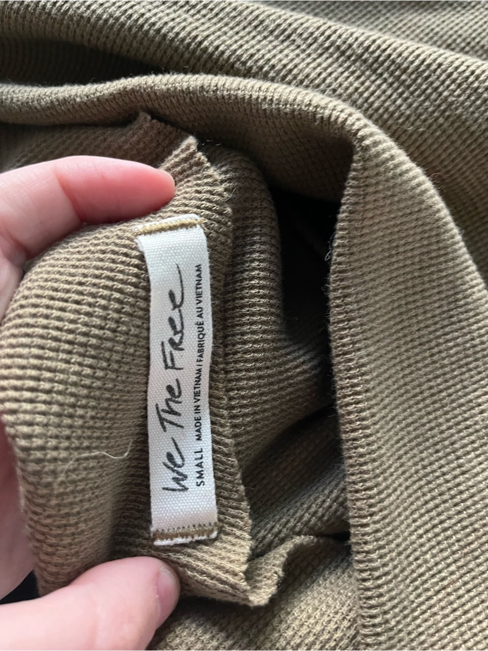 We The Free Taupe Off-Shoulder Lightweight Knit Sweater - Picture 4 of 4